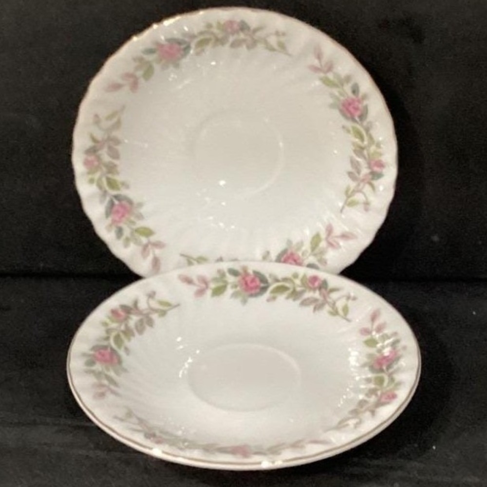 Creative Fine China Regency Rose Japan Saucers Set of 2